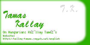 tamas kallay business card